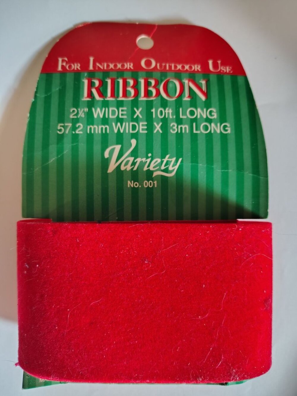 Red Fabric Ribbon Solid/Plain Christmas Seasonal 2 1/4 in x 10 ft